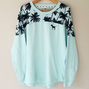 Pink palm tree pullover